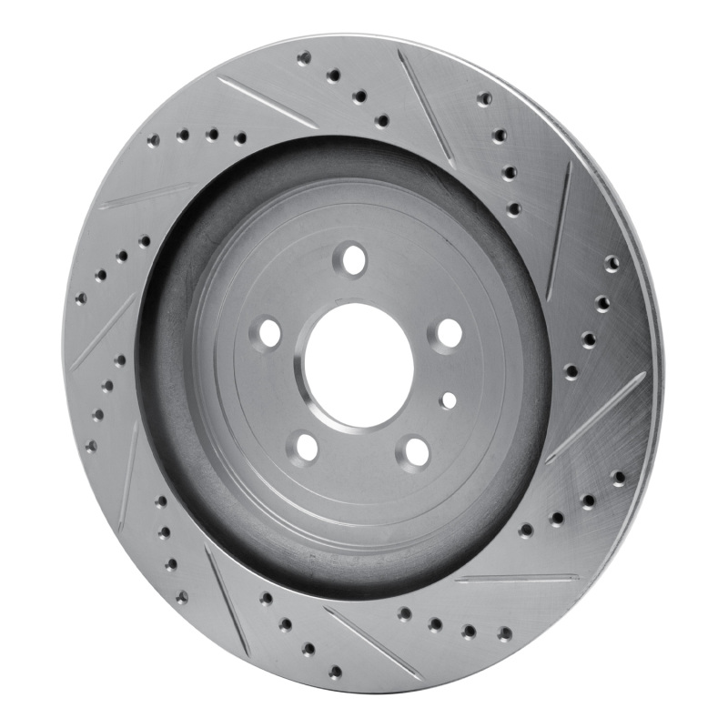 Ford Explorer Brake Rotor (1) - Rear Left - R1 Concepts - Drilled & Slotted - Silver - `13-`19